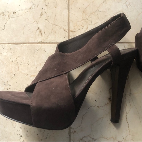 Diane Von Furstenberg DVF Brown Suede Leather Pumps 8M - Picture 3 of 7